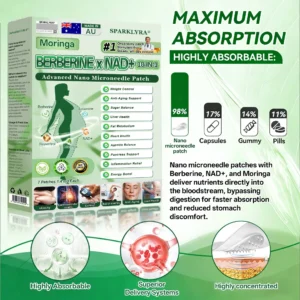 𝐀𝐔 𝐃𝐨𝐜𝐭𝐨𝐫 𝐑𝐞𝐜𝐨𝐦𝐦𝐞𝐧𝐝𝐞𝐝🇦🇺🦘|  𝐒𝐩𝐚𝐫𝐤𝗹𝘆𝗿𝗮® 𝐌𝐨𝐫𝐢𝐧𝐠𝐚 𝐁𝐞𝐫𝐛𝐞𝐫𝐢𝐧𝐞 × 𝐍𝐀𝐃⁺ 𝟏𝟎-𝐢𝐧-𝟏 𝑨𝒅𝒗𝒂𝒏𝒄𝒆𝒅 𝐍𝐚𝐧𝐨 𝑴𝒊𝒄𝒓𝒐𝒏𝒆𝒆𝒅𝒍𝒆 𝐏𝐚𝐭𝐜𝐡 (𝐉𝐮𝐬𝐭 𝐨𝐧𝐜𝐞 𝐚 𝐝𝐚𝐲, 𝐯𝐢𝐬𝐢𝐛𝐥𝐞 𝐜𝐡𝐚𝐧𝐠𝐞𝐬 𝐢𝐧 𝟕 𝐝𝐚𝐲𝐬)